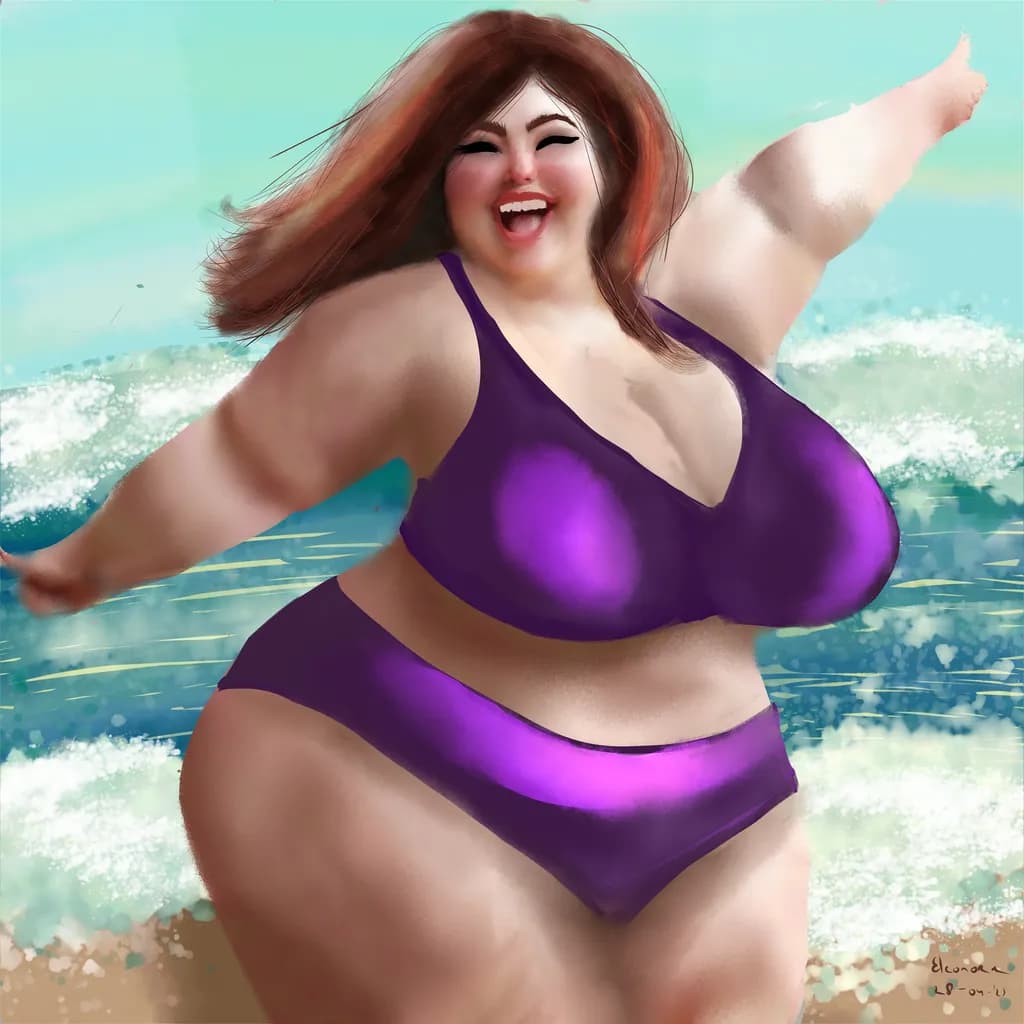 Joyful Waves: Embracing Body Positivity in a Vibrant Seaside Celebration