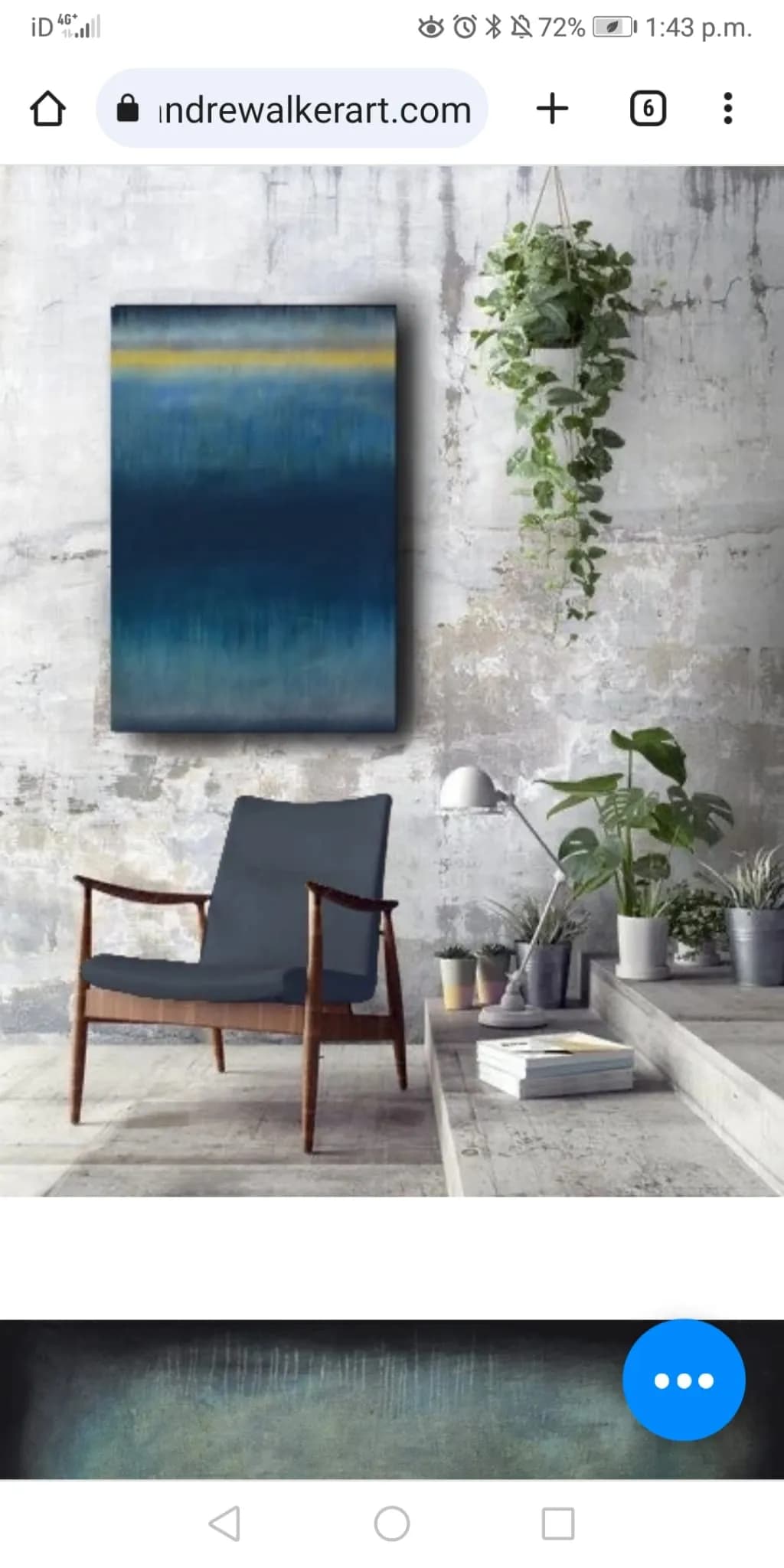 Serenity in Blue: A Tranquil Abstract Landscape for Modern Spaces