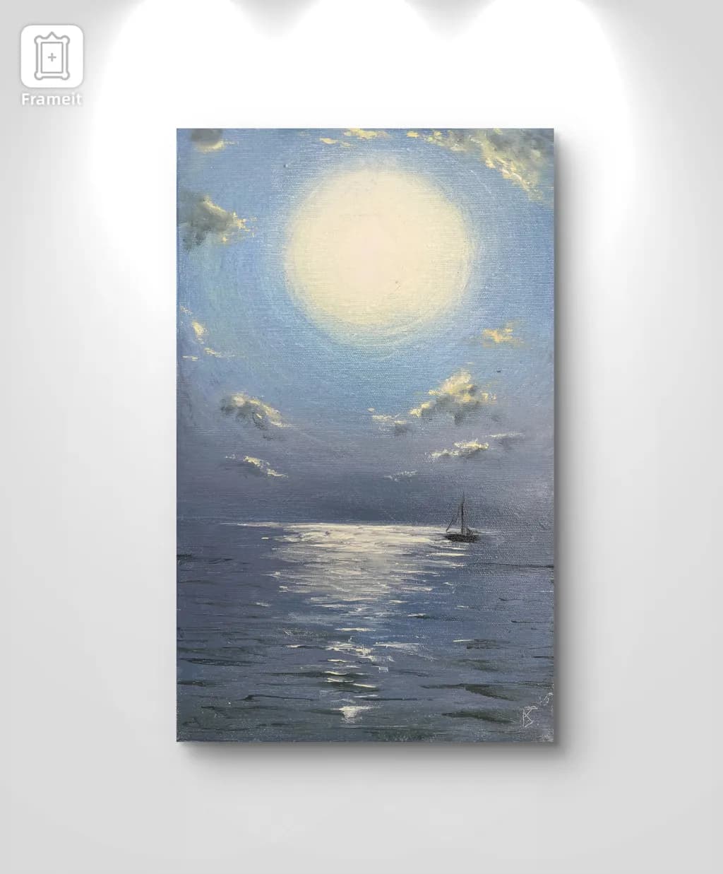 Moonlit Serenity: A Tranquil Sail on Reflective Waters