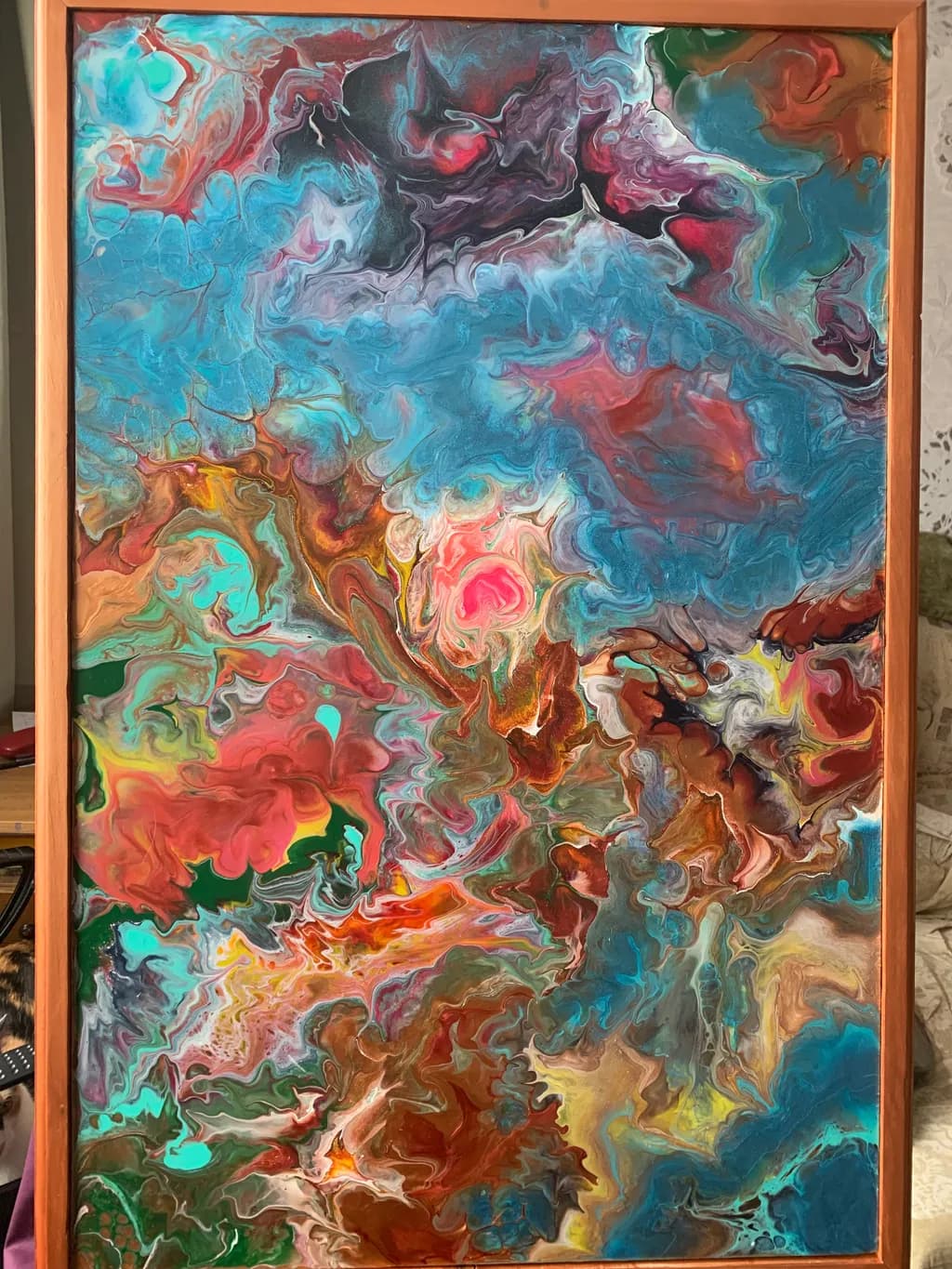 Celestial Whirlwind: A Vibrant Dance of Color and Emotion in Abstract Art