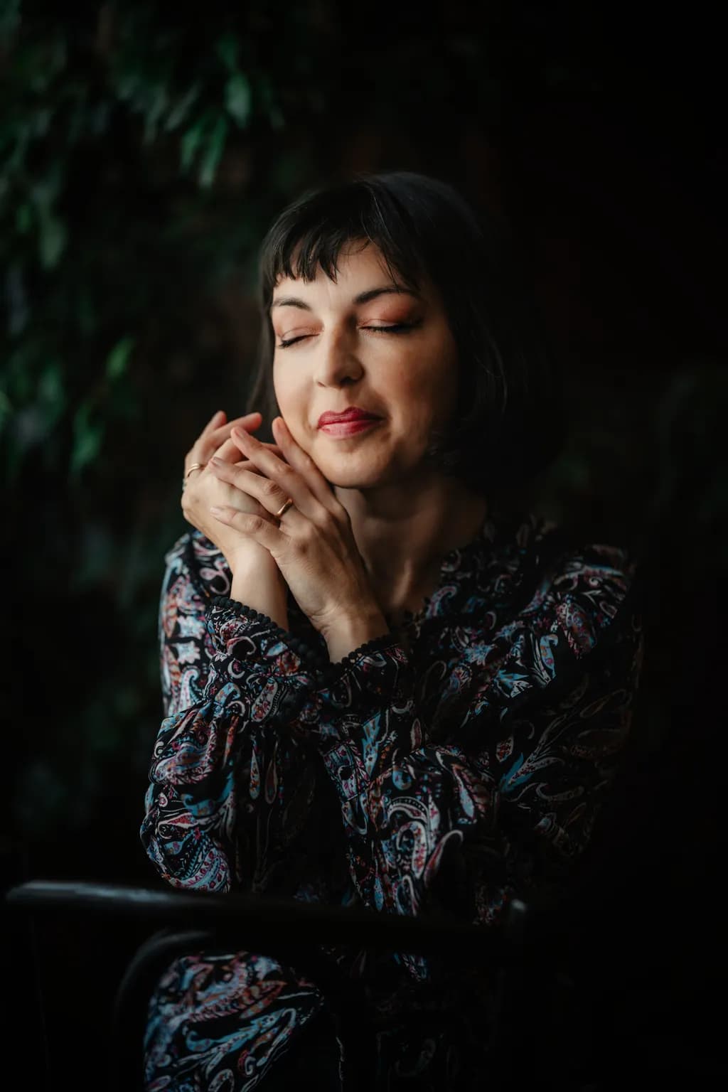 Whispers of Serenity: A Contemplative Portrait in Nature's Embrace