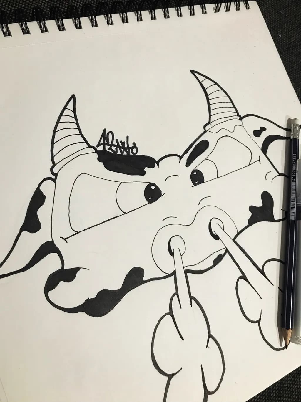 Whimsical Cow: A Playful Take on Farm Life with Horns and Humor