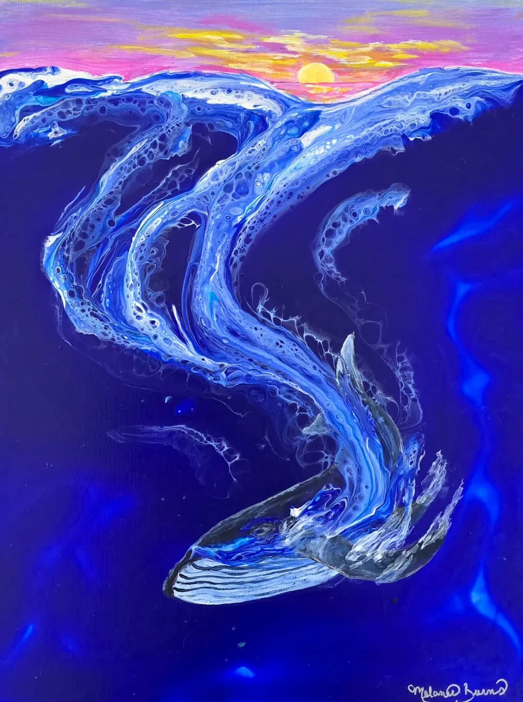 Whale Dance: A Symphony of Waves and Sunset Serenity
