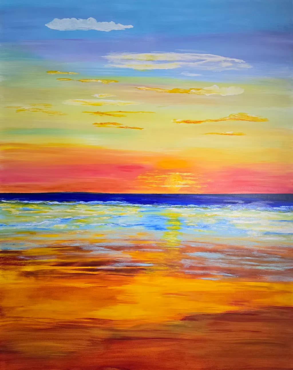 Serenity at Sunset: A Vibrant Coastal Dreamscape