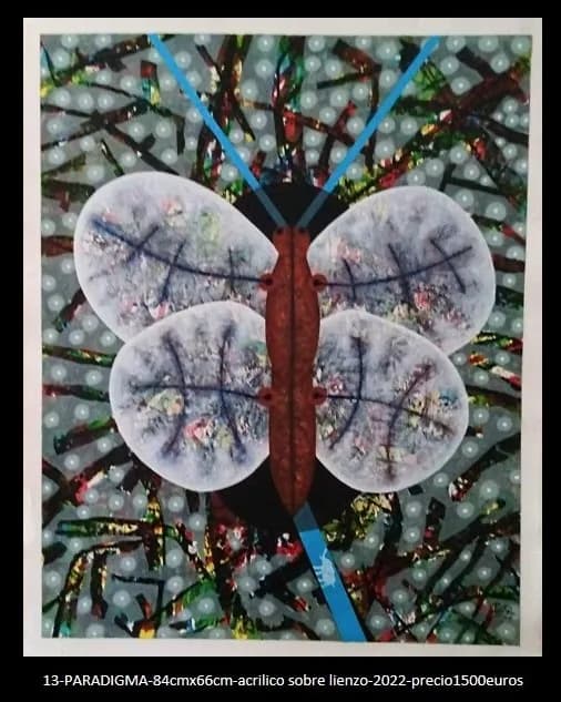 Vibrant Transformation: An Abstract Butterfly Dance on Textured Canvas