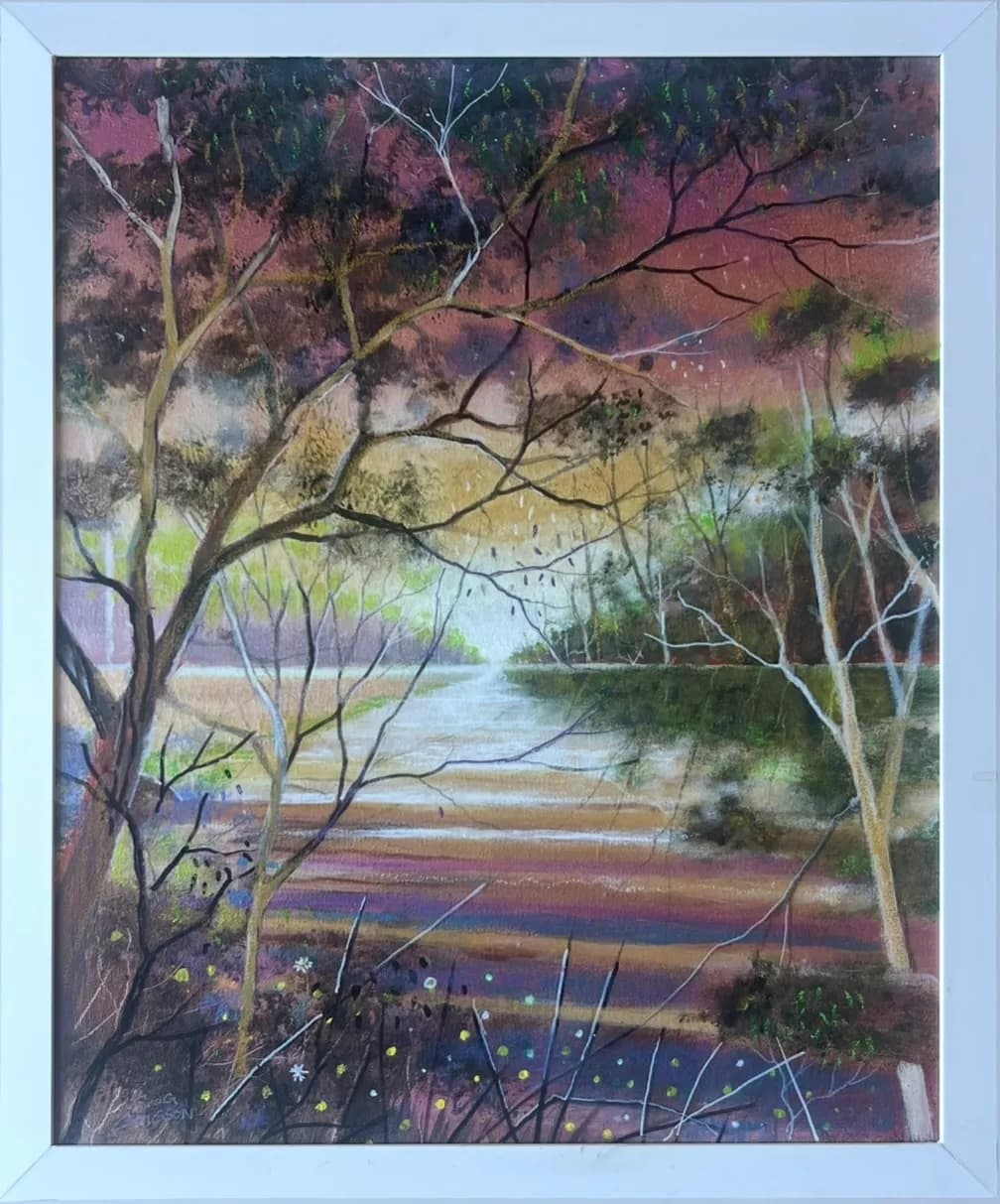 Whispers of Serenity: A Tranquil Landscape of Trees and Water at Dusk