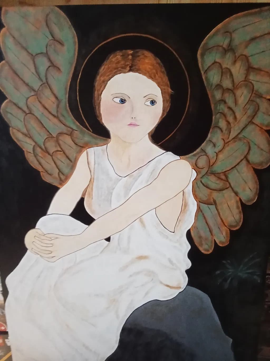 Whispers of the Celestial: A Serene Angelic Portrait in Ethereal Hues