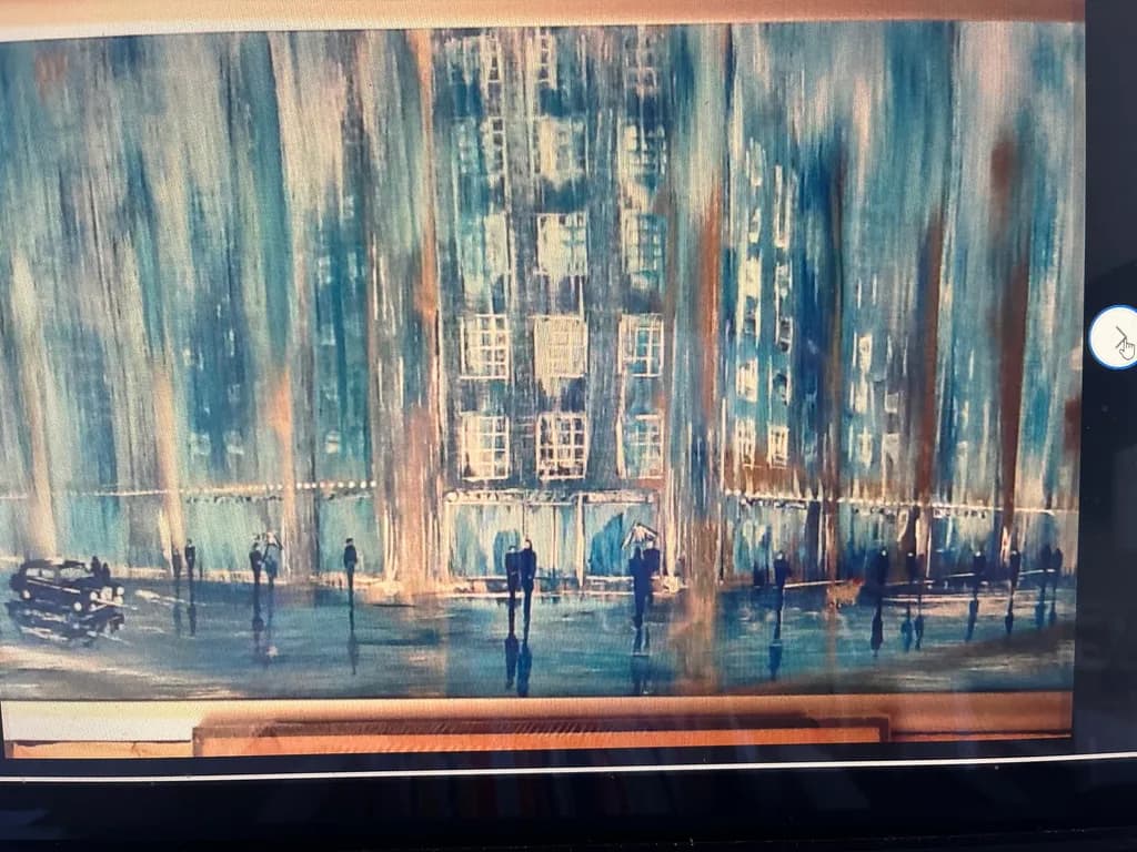 Urban Reflections: A Dreamlike Encounter in Blue and Gold