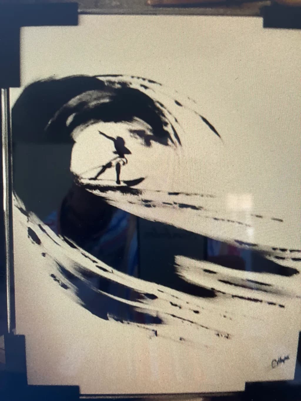 Ethereal Wave: A Dance of Freedom and Motion in Black and White Surf Art