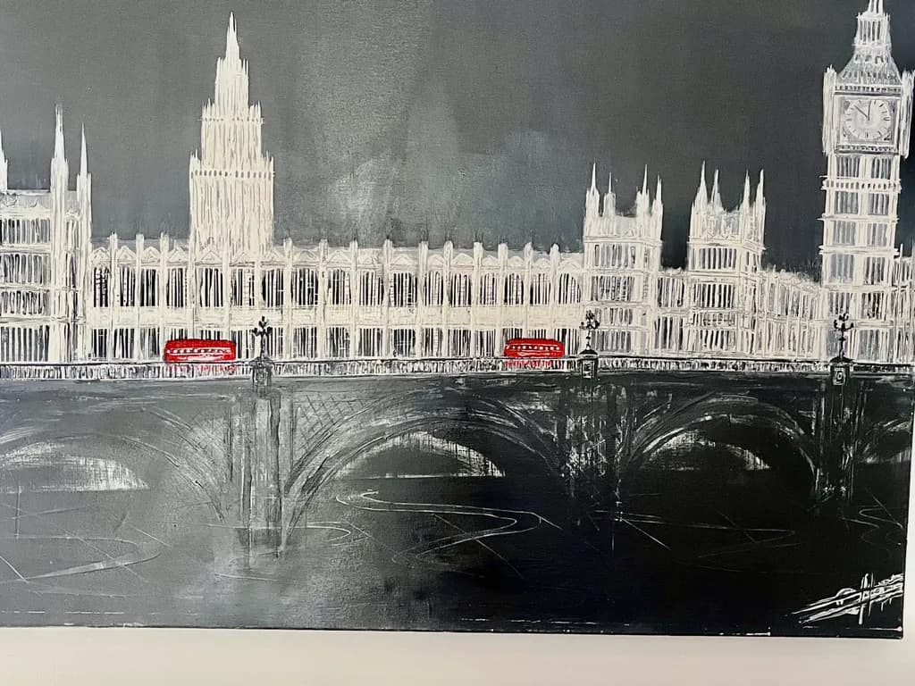 Monochrome Majesty: The Iconic Bridge and Landmark Cityscape of London