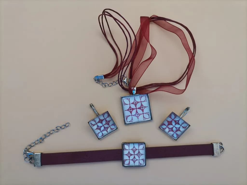 Geometric Tile Jewelry Set