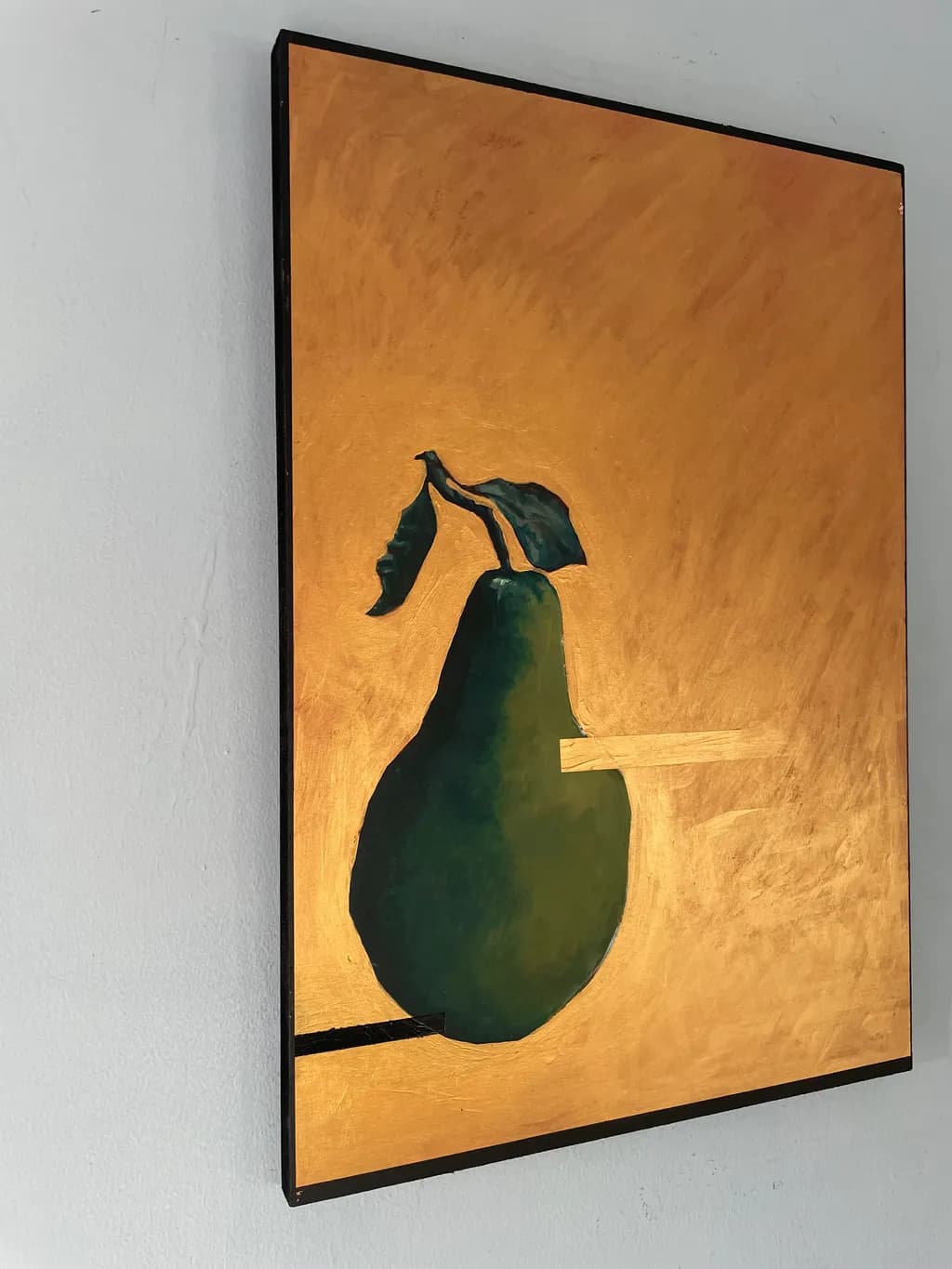Golden Pear: A Modern Still Life Exploration of Color and Form