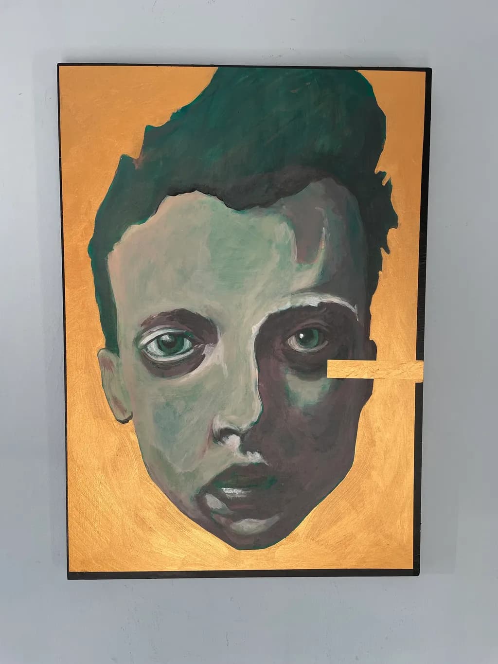 Ethereal Reflections: A Portrait of Duality in Gold and Green