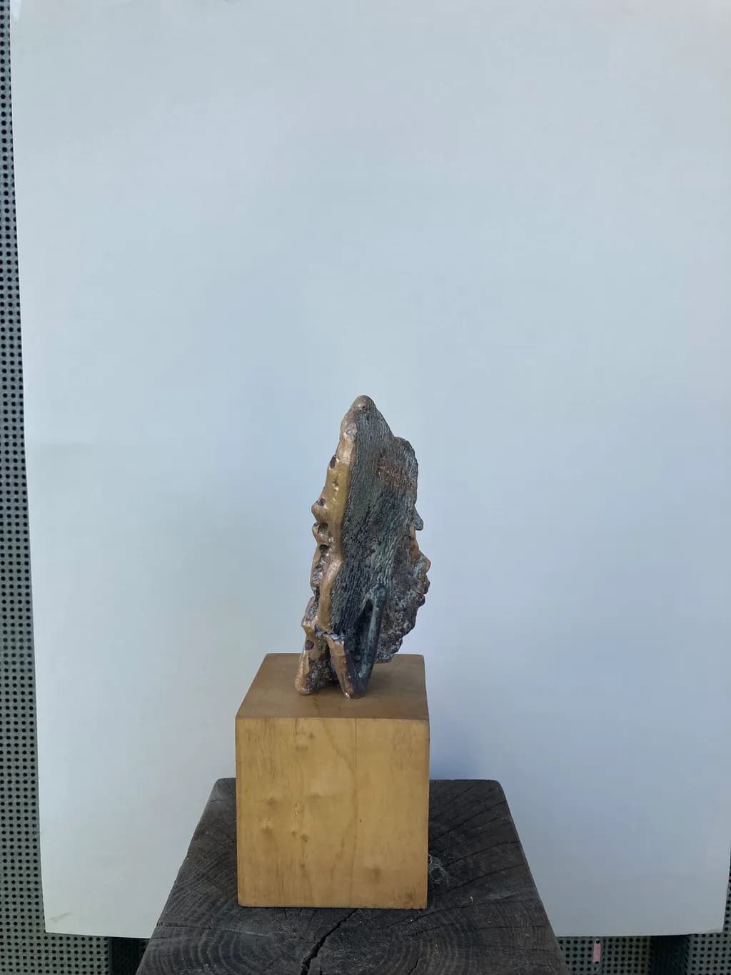 Whispers of Nature: An Abstract Fusion of Wood and Metal Sculpture