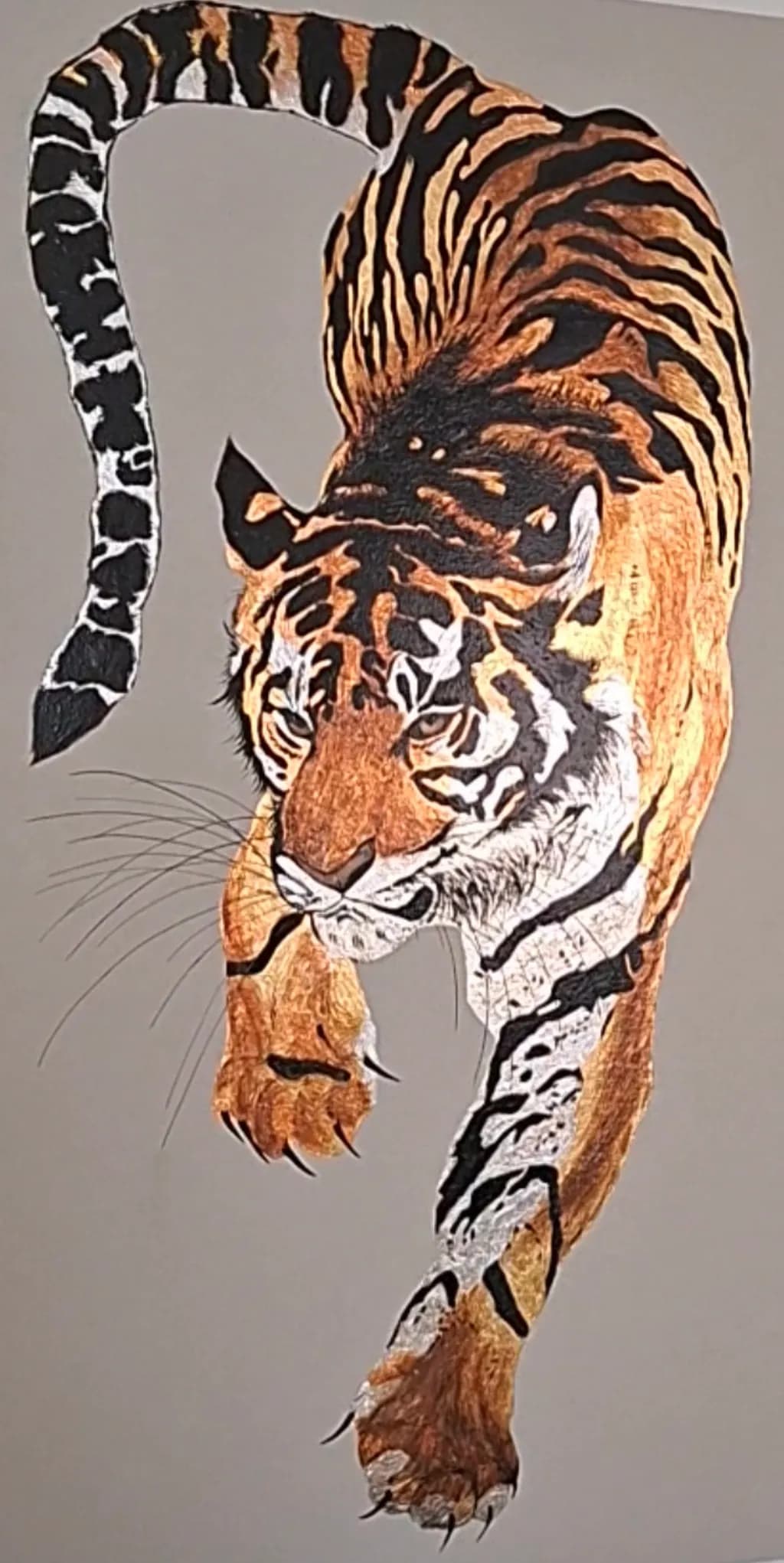 Majestic Leap: A Realistic Tiger Illustration in Motion