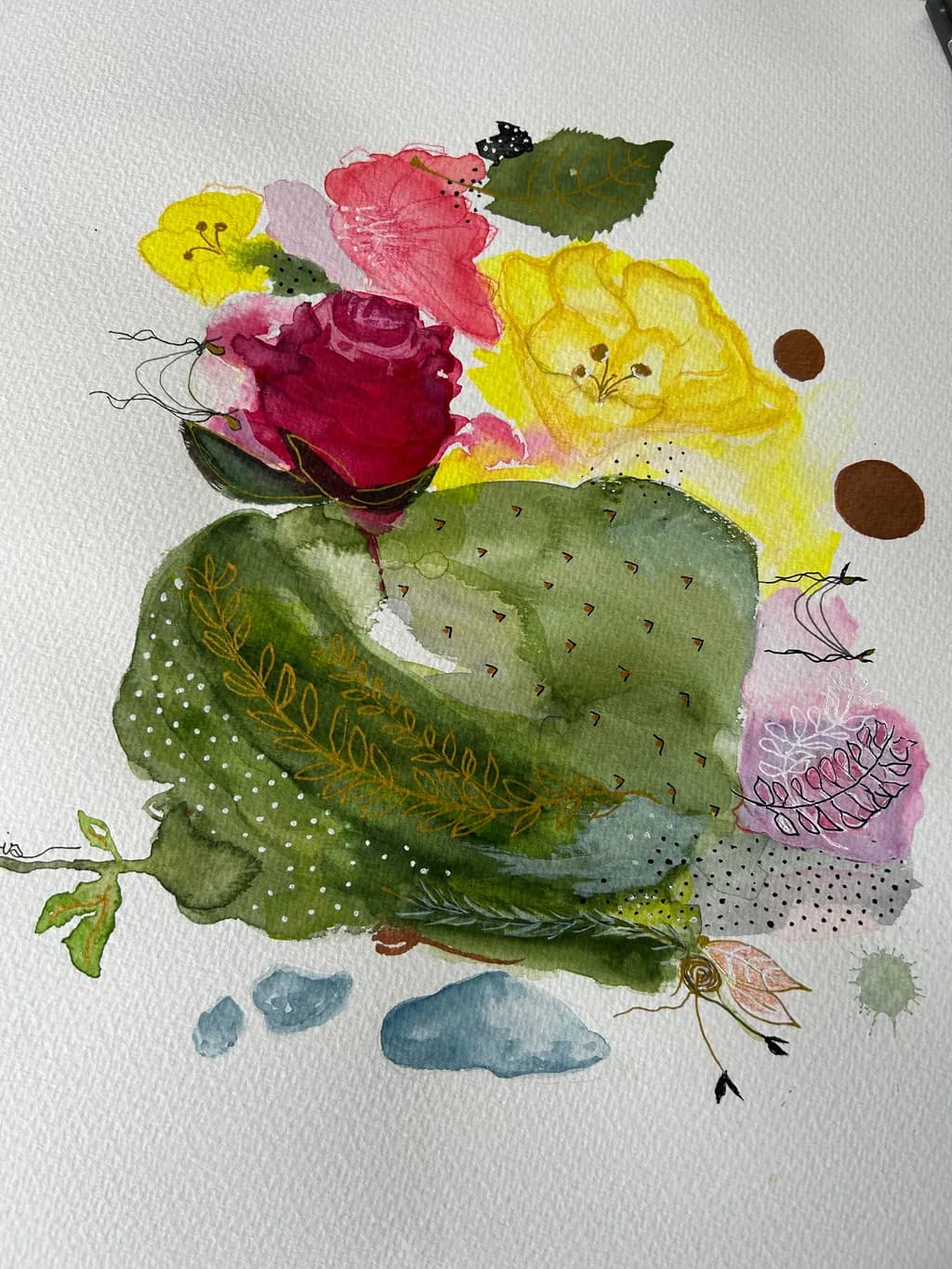 Vibrant Whispers of Nature: An Abstract Watercolor Floral Journey