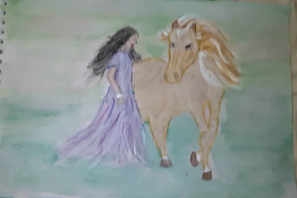 Whispers of Harmony: A Serene Encounter Between Girl and Horse