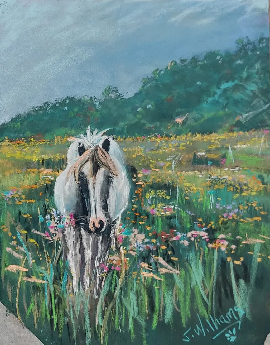 Horse Among Wildflowers