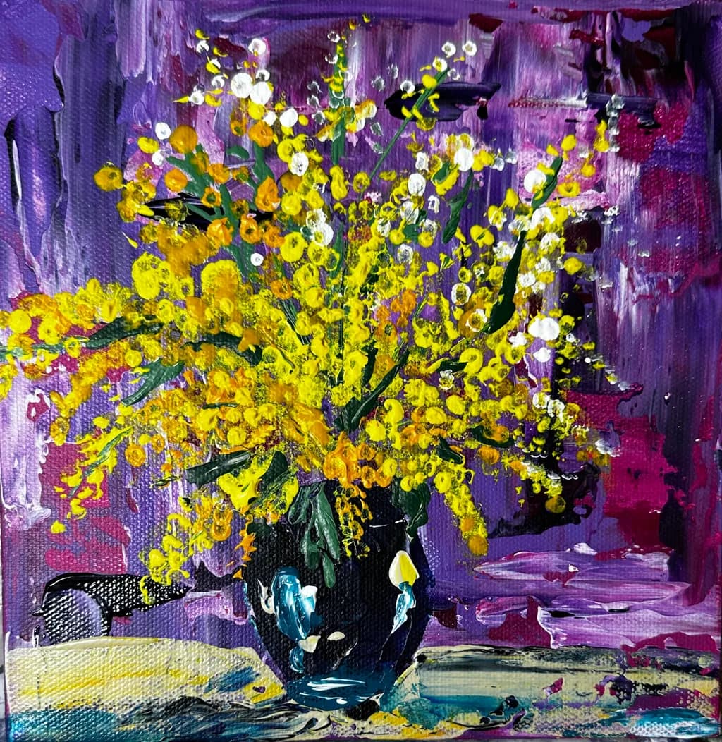 Yellow Blossoms Vase