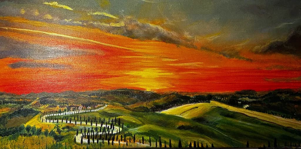 Sunset Over Hills