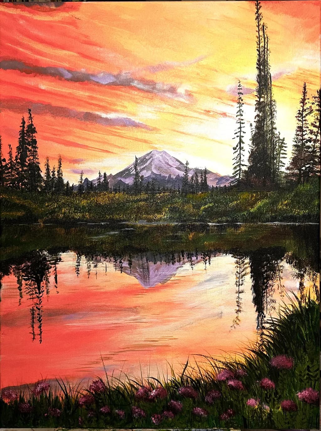 Mountain Sunset Reflection