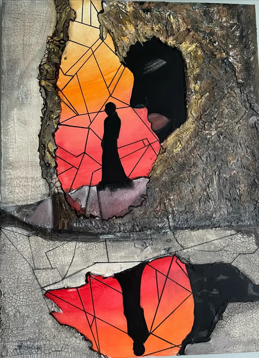 Fragmented Faces at Sunset
