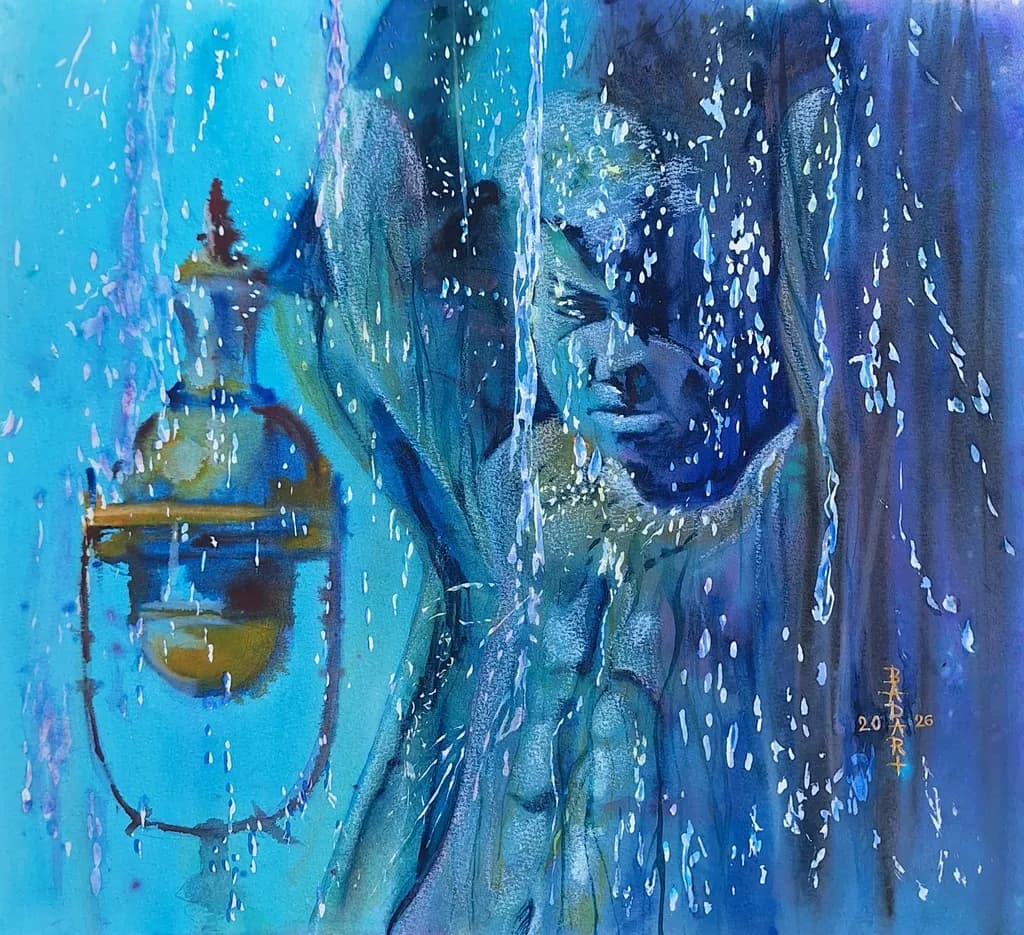 Blue Drip Portrait