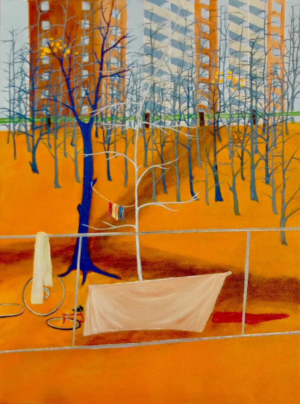 Urban Solitude: A Vibrant Reflection on Nature and Modernity