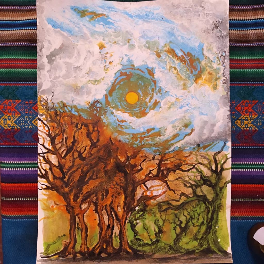 Whispers of Nature: A Vibrant Dance of Trees and Sky