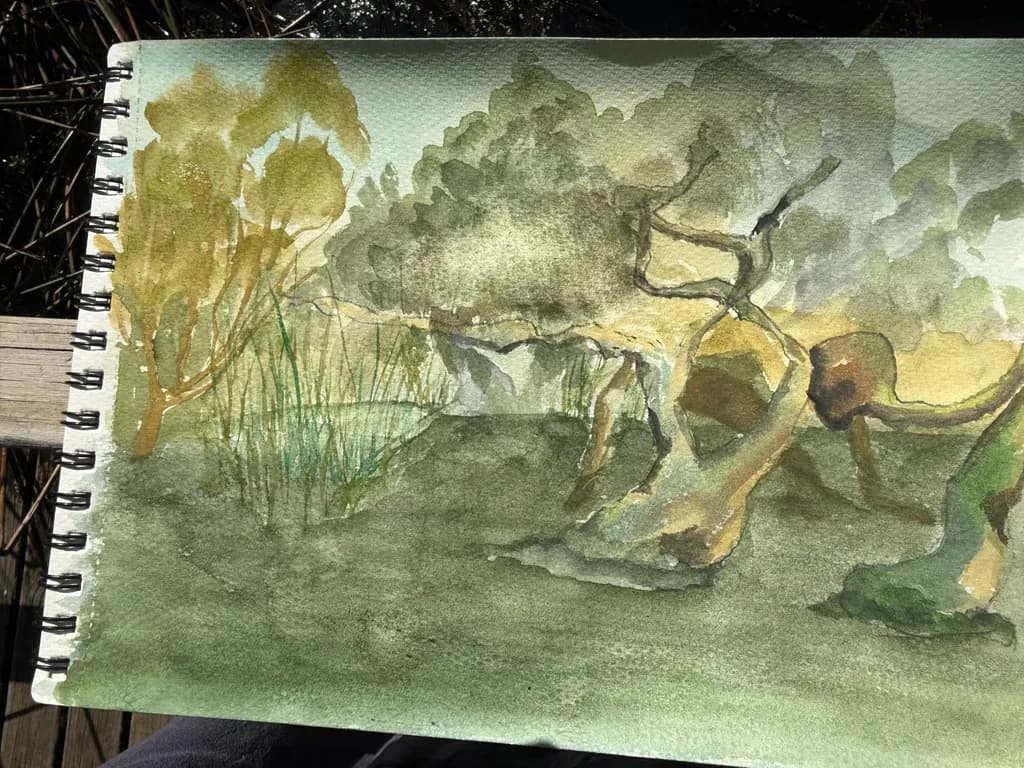 Whispers of Nature: A Serene Watercolor Landscape Exploration
