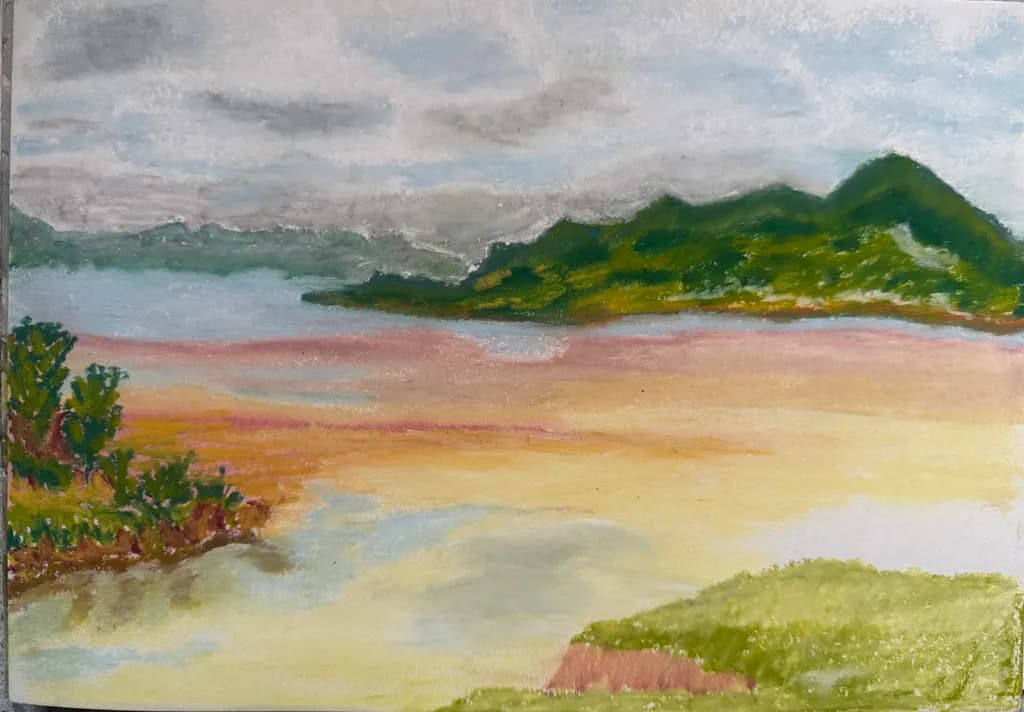 Serene Reflections: A Tranquil Landscape of Water and Mountains