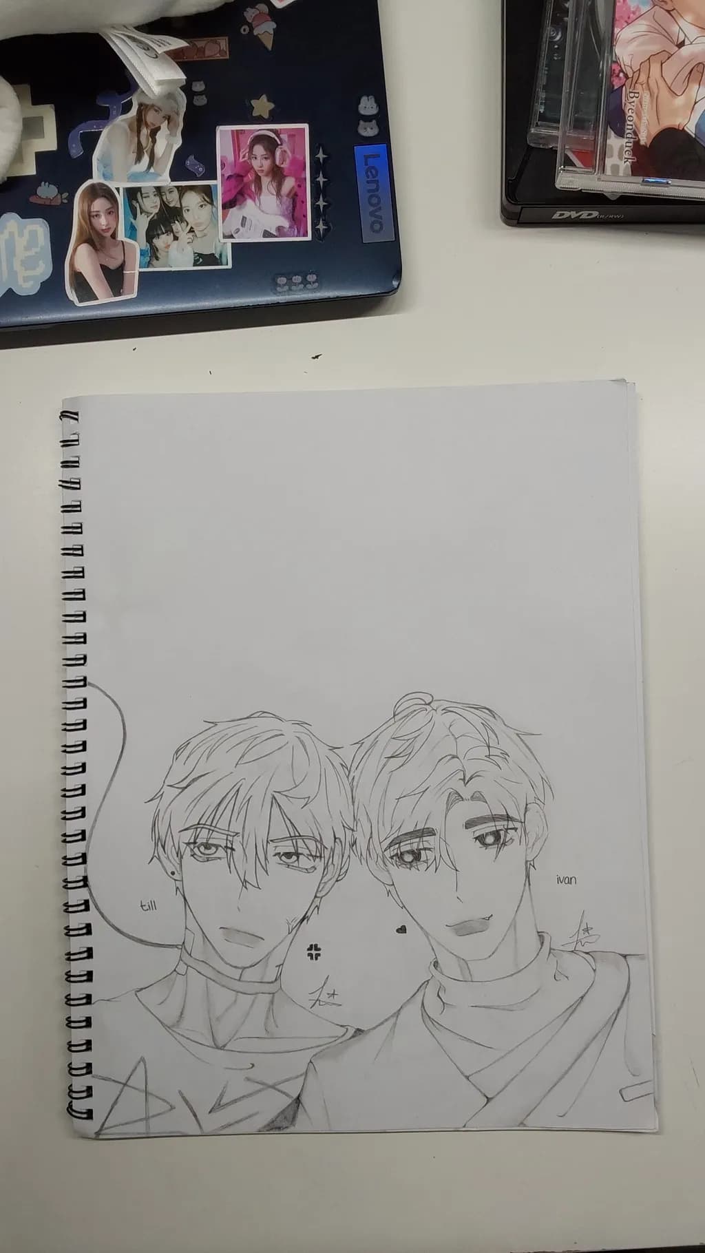 Whispers of Connection: A Portrait of Till and Ivan in Ink