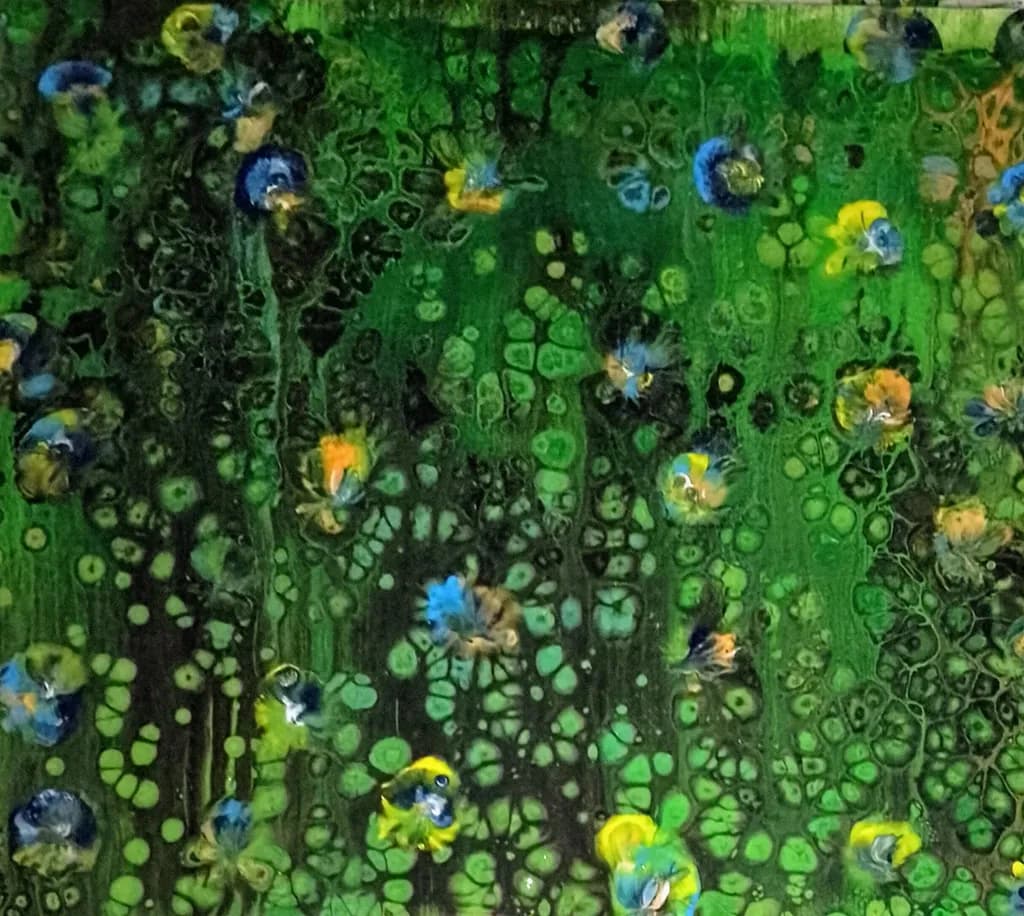 Vibrant Floral Symphony: An Abstract Dance of Green Textures