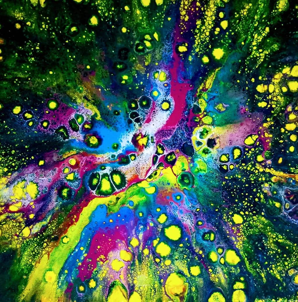 Vibrant Fluidity: An Abstract Dance of Color and Texture in Motion