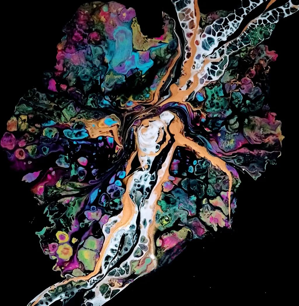 Vibrant Fluidity: An Abstract Journey Through Color and Form
