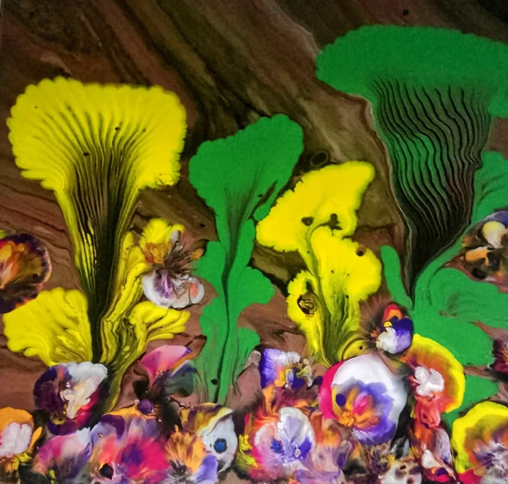 Vibrant Organic Blooms: A Colorful Abstract Floral Journey
