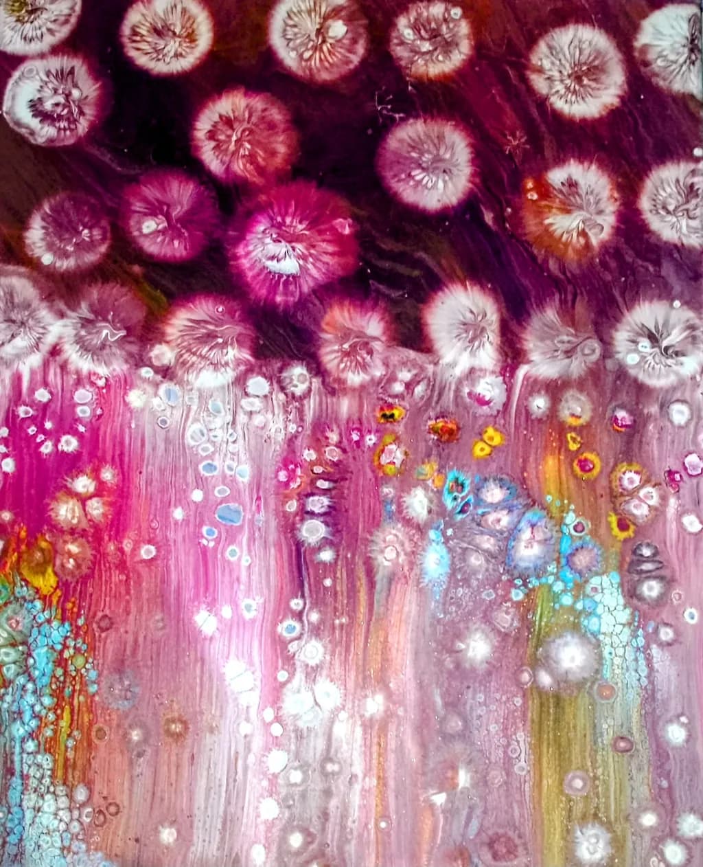Whispers of Color: A Dreamy Dance of Floral Hues and Textures