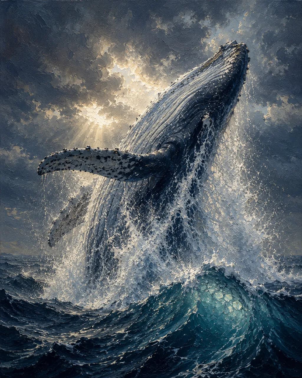 Whale Breach at Dusk