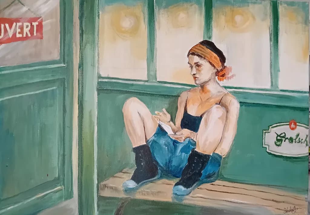 Contemplative Moments: A Young Woman's Solitude in a Green Haven