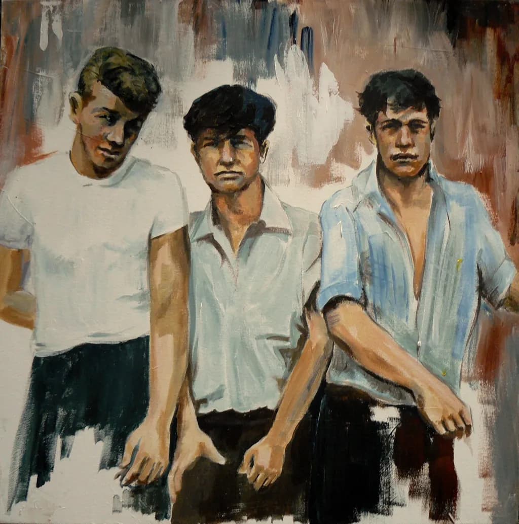 Three Souls in Stillness: A Portrait of Youthful Defiance and Identity