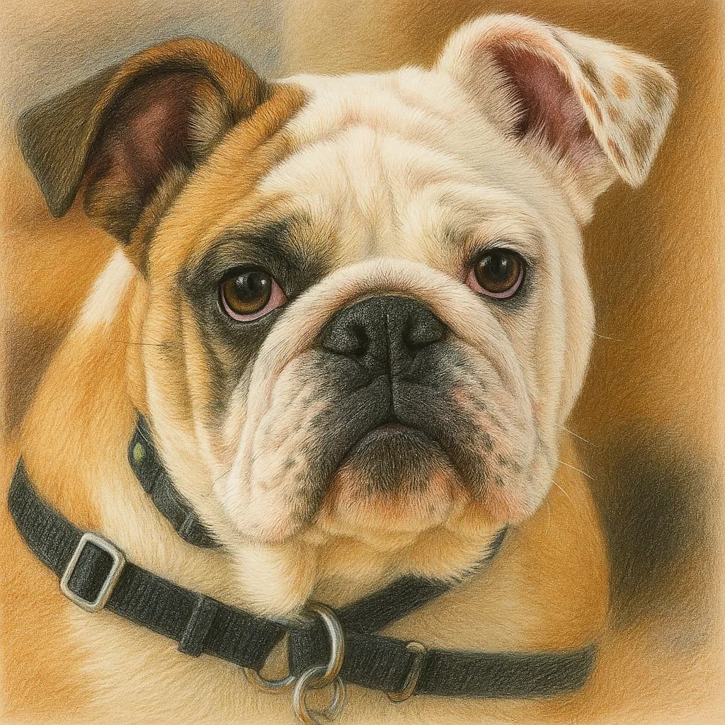Charming Bulldog Portrait: A Heartfelt Capture of Canine Character