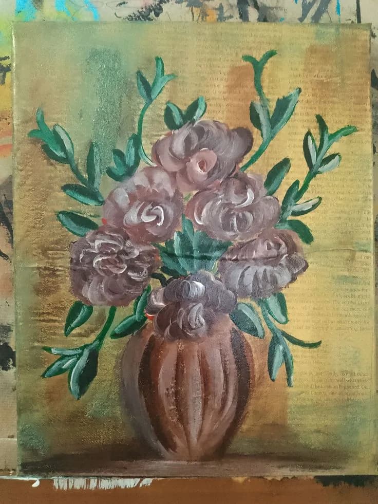 Whispers of Elegance: A Vintage Floral Arrangement in Earthy Hues