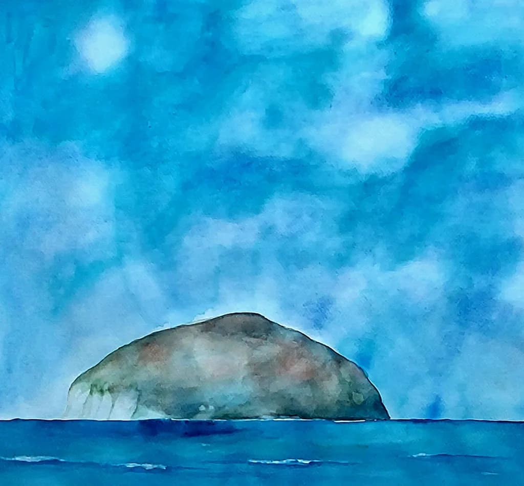 Whispers of the Ocean: A Serene Island Escape in Watercolor Hues