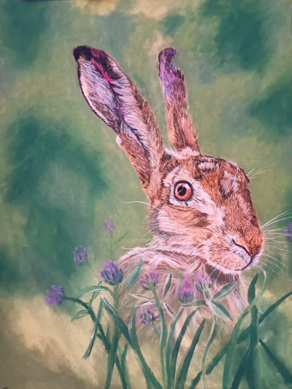 Hare Among Flowers