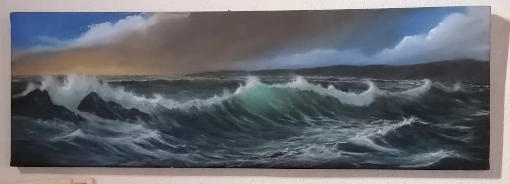 Whispers of the Ocean: A Dramatic Seascape at Dusk