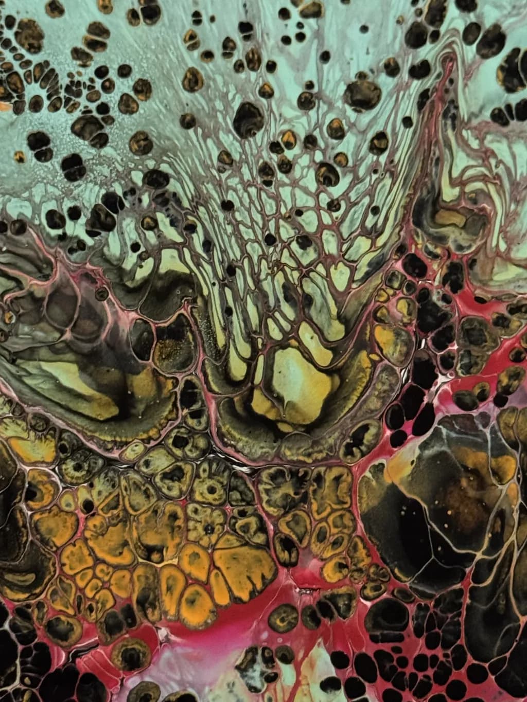 Vibrant Fluidity: An Abstract Journey Through Color and Texture