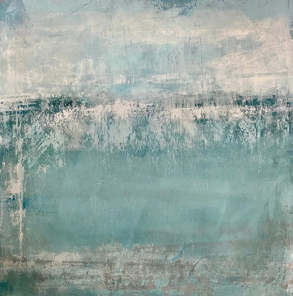 Whispers of Tranquility: A Serene Seascape in Soft Blues and Grays