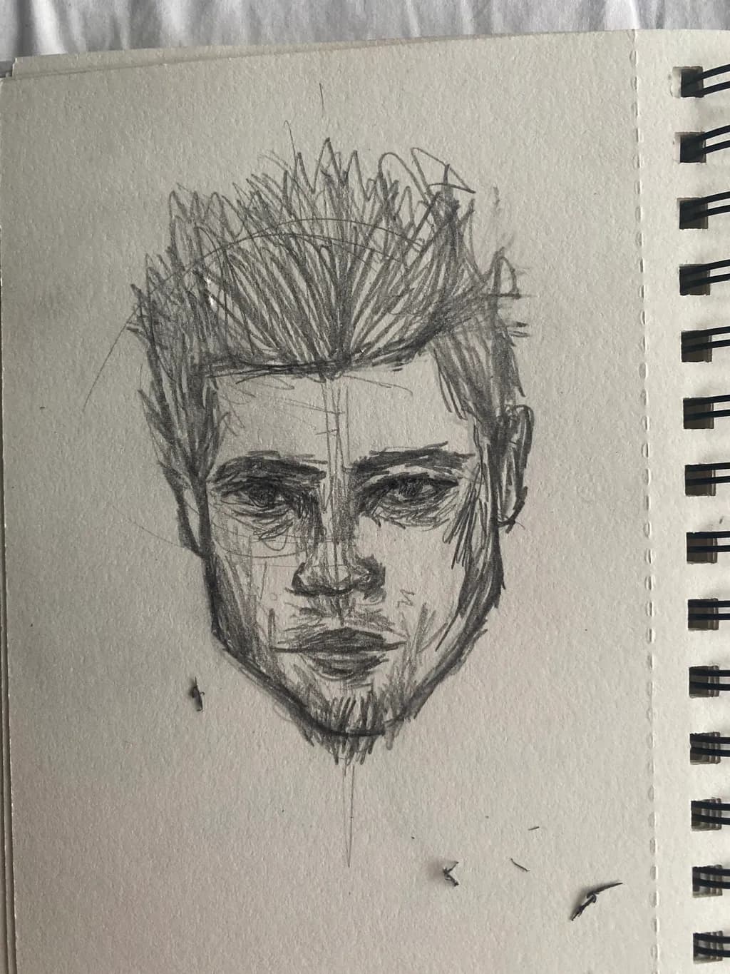 Intense Gaze: A Raw Sketch of Masculine Emotion