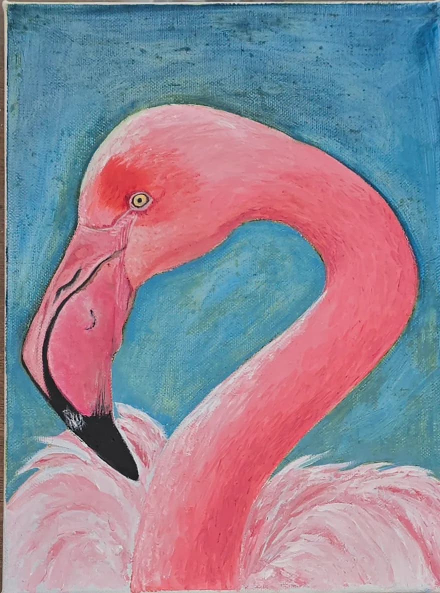 Vibrant Elegance: A Flamingo's Graceful Portrait