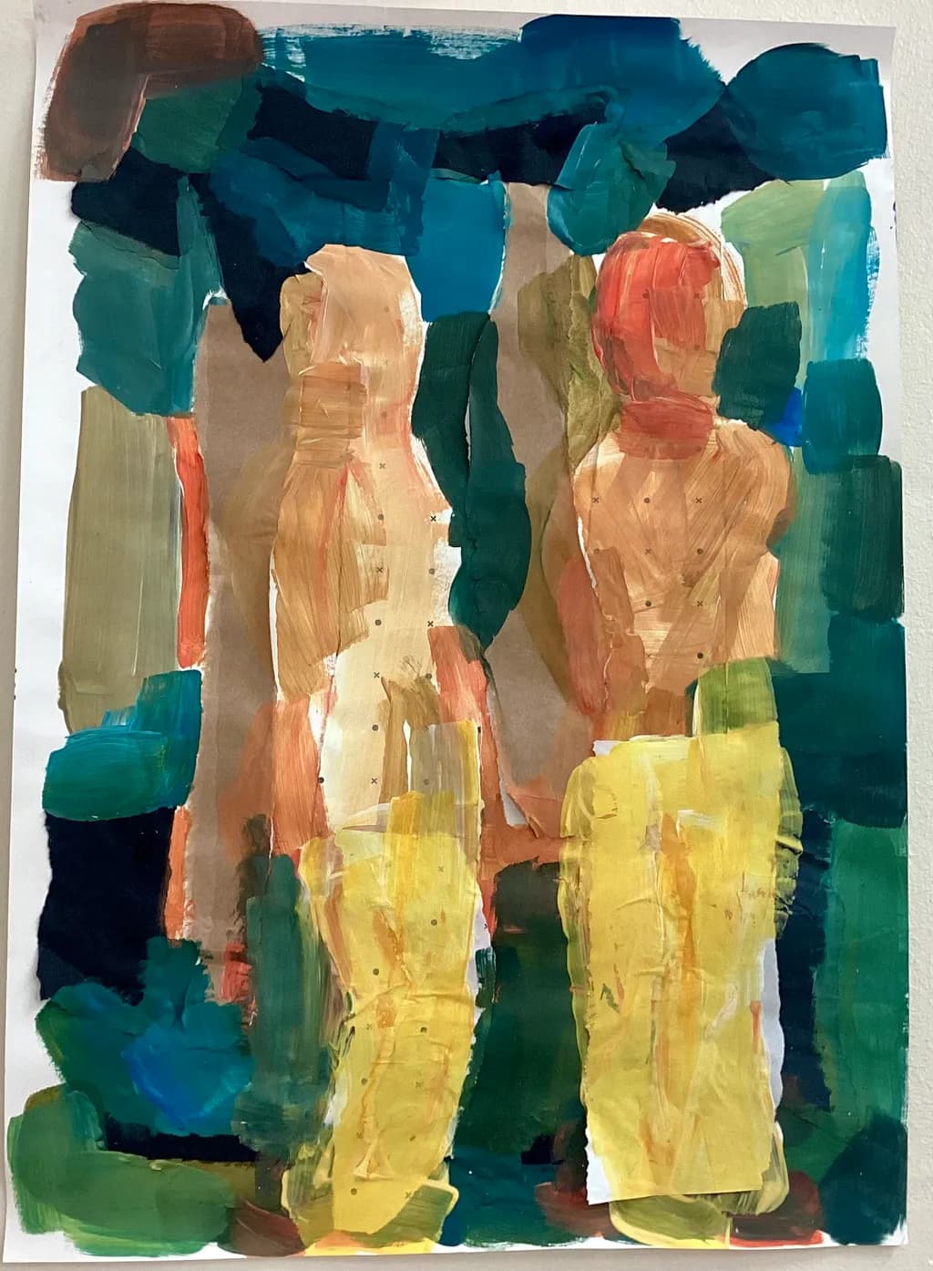 Whispers of Color: A Dual Portrait in Abstract Expressionism